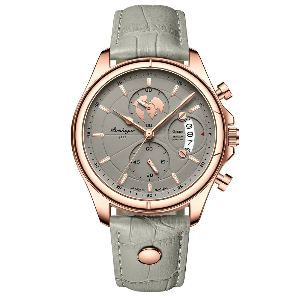 World Map Chronograph Watch