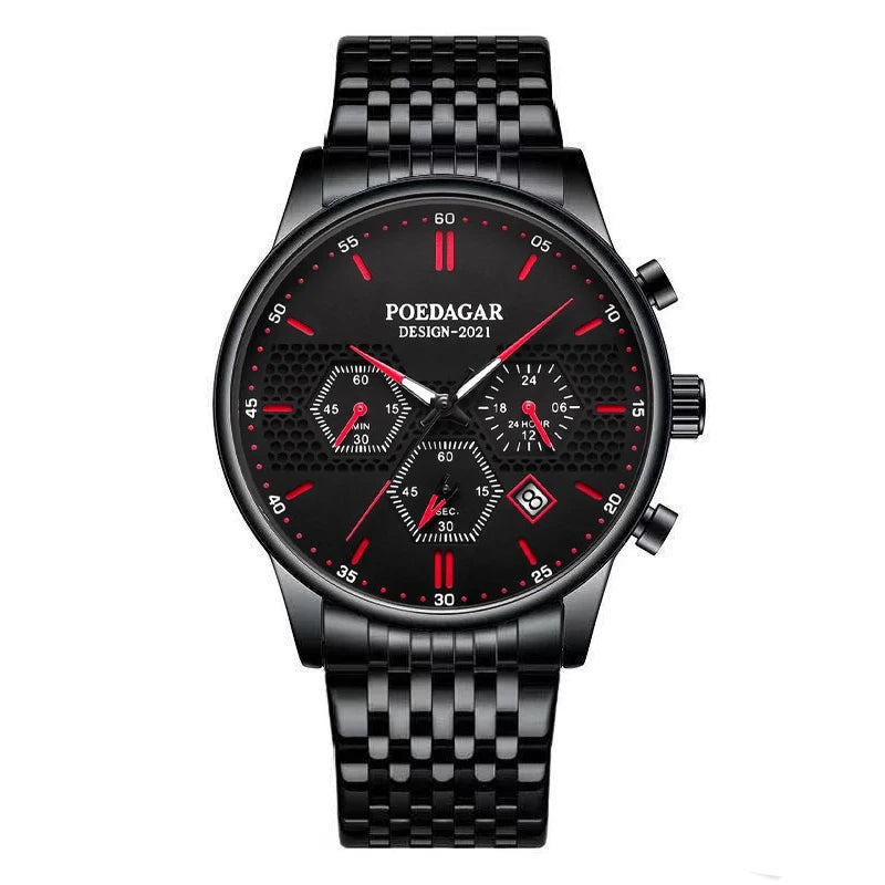 Black Mesh Strap Chronograph Watch
