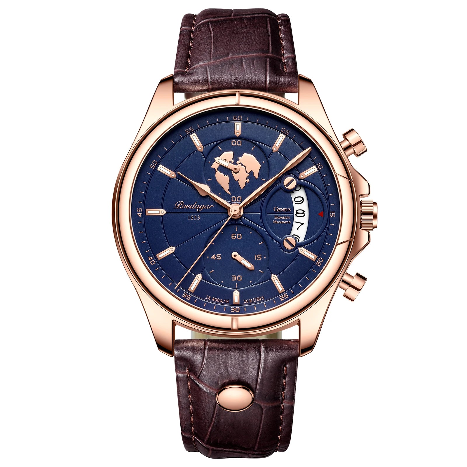 World Map Chronograph Watch