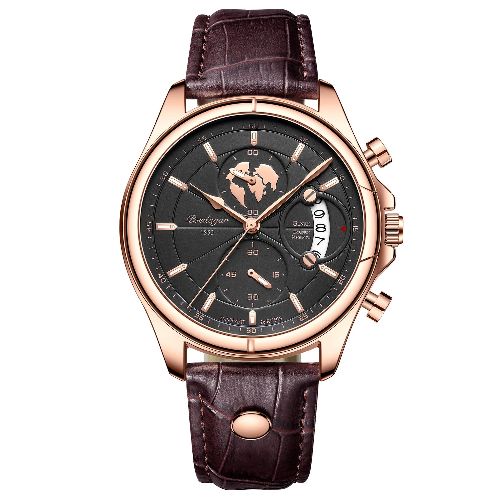 World Map Chronograph Watch