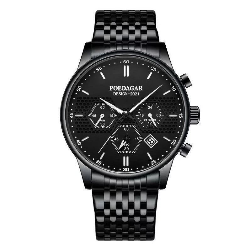 Black Mesh Strap Chronograph Watch