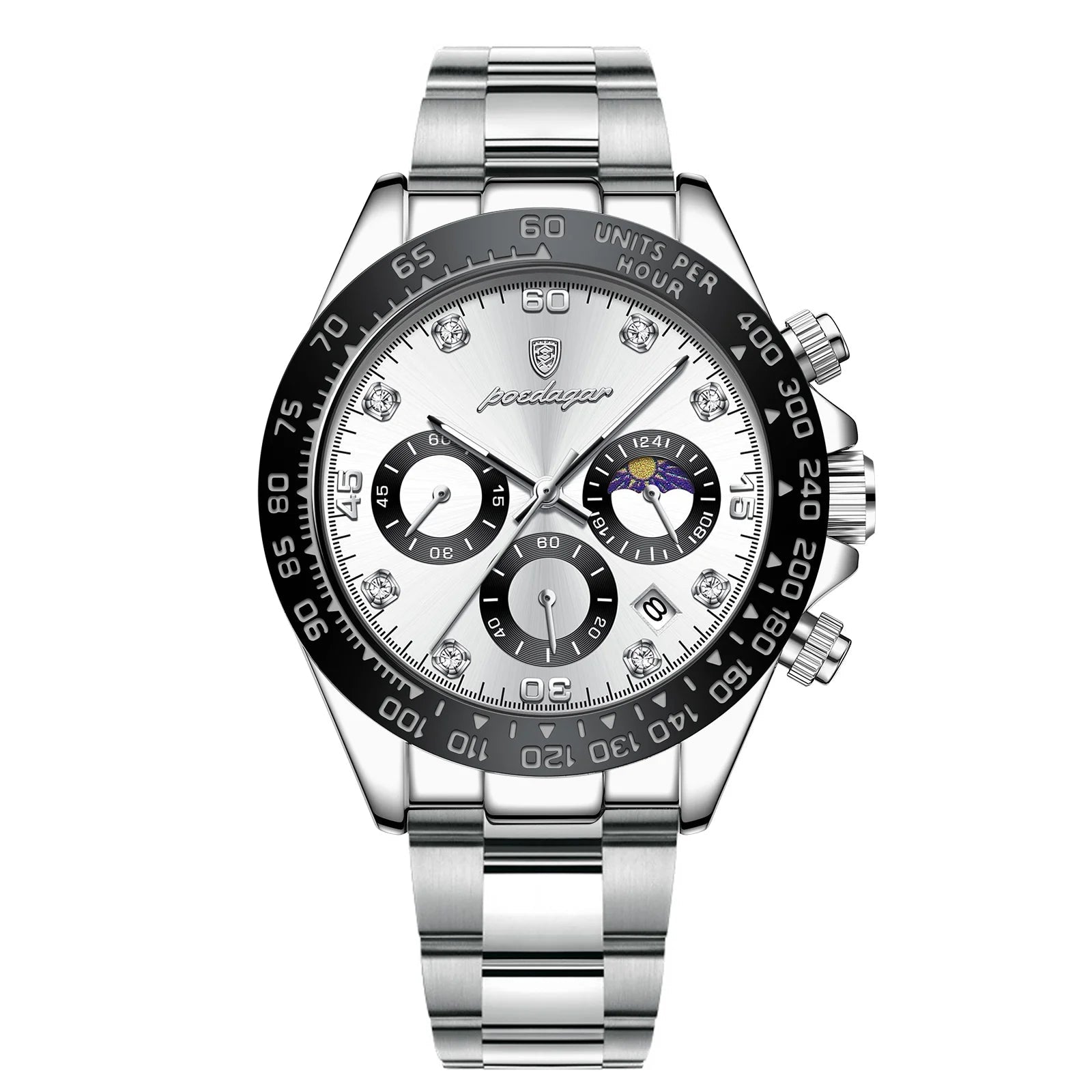 Dial Stainless Steel Chronograph Watch