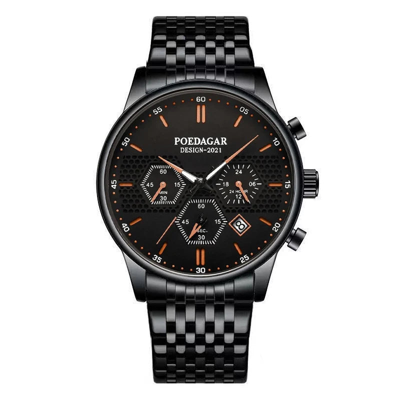 Black Mesh Strap Chronograph Watch