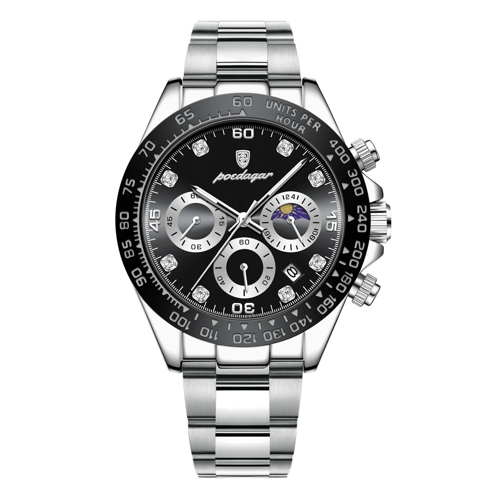 Dial Stainless Steel Chronograph Watch