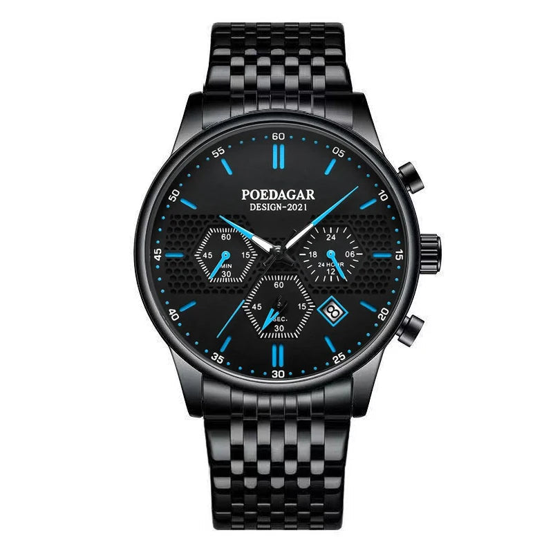 Black Mesh Strap Chronograph Watch